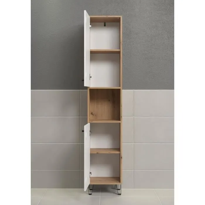 Trendteam Armario TRE1699334011565 Alto Serie Touch Dos Puertas Blanco/Marrón 36 cm Trendteam Armario TRE1699334011565 Alto Serie Touch Dos Puertas Blanco/Marrón 36 cm