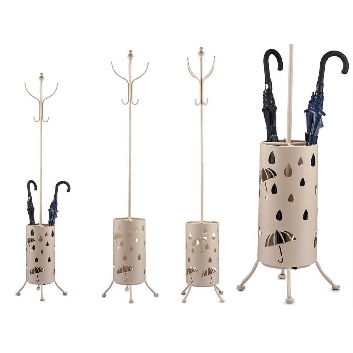 Perchero Paraguero de Metal Redondo Crema Giftdecor 44x44 cm Perchero Paraguero de Metal Redondo Crema Giftdecor 44x44 cm