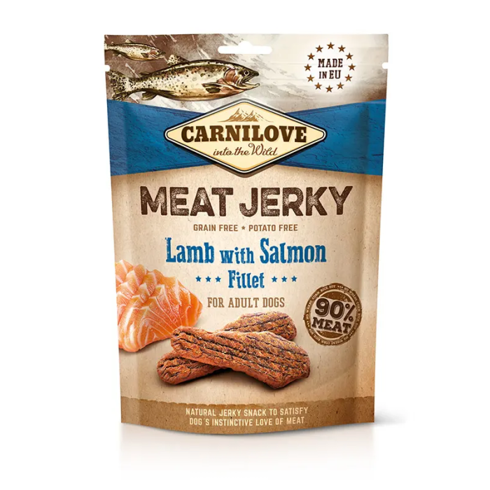 Carnilove Jerky Cordero Y Salmon Filetes 12x100 gr