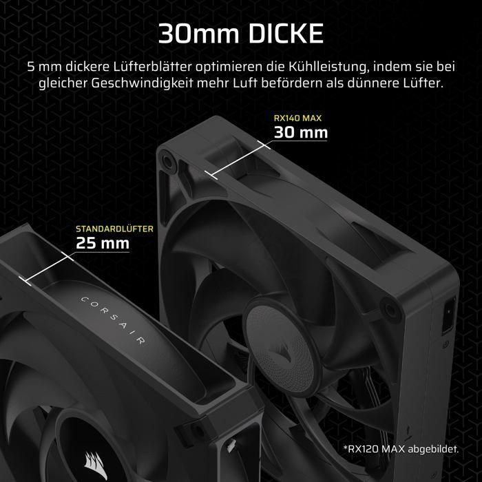 Refrigeración de PC - CORSAIR - CO-9051044-WW - iCUE LINK RX140 Max Ventilador doble de 2" de grosor 2