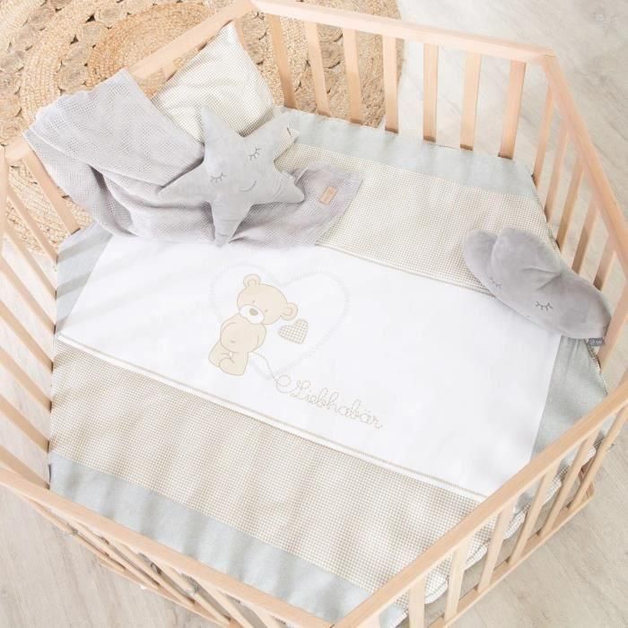 Roba AAAIG72186 Parque Infantil Hexagonal Liebhabear Altura Regulable, Base Extraíble, 6 Ruedas con Freno, Madera Natural, Diseño Osito 4 Roba AAAIG72186 Parque Infantil Hexagonal Liebhabear Altura Regulable, Base Extraíble, 6 Ruedas con Freno, Madera Natural, Diseño Osito 4
