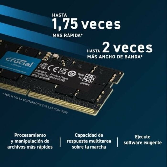 Memoria RAM Crucial 8 GB 5200 MHz DDR5 SDRAM DDR5 CL42 1