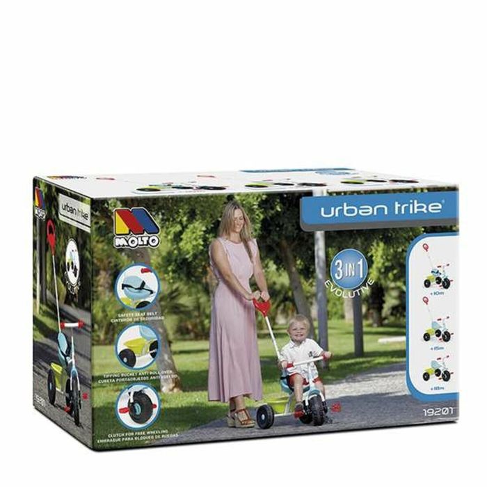 Molto Triciclo Urban Trike 3 en 1 Azul para Bebés y Niños. Diseño Multifuncional y Evolutivo para Edad 10-18 Meses. Fabricado en Metal y Plástico de Alta Calidad. 3 Molto Triciclo Urban Trike 3 en 1 Azul para Bebés y Niños. Diseño Multifuncional y Evolutivo para Edad 10-18 Meses. Fabricado en Metal y Plástico de Alta Calidad. 3