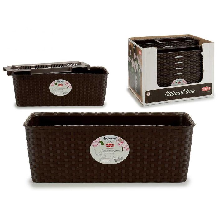 Jardinera Natural Reser Agua 40 cm Chocolate Stefanplast (12 Unidades)