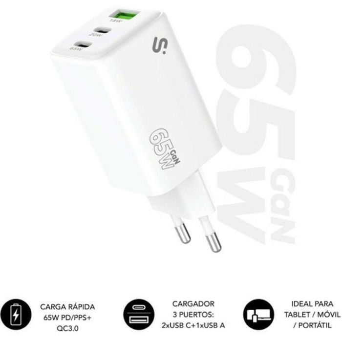 Cargador de Pared Subblim SUBCHG-6G6530 Blanco 65 W 120 W 1 Cargador de Pared Subblim SUBCHG-6G6530 Blanco 65 W 120 W 1