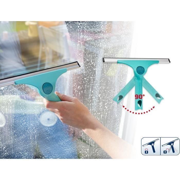 Limpiacristales 2 en 1 Leifheit Pro Reach 51425 M, limpiacristales de ducha de 28 cm con articulación móvil y borde de goteo, sistema de clic 2 Limpiacristales 2 en 1 Leifheit Pro Reach 51425 M, limpiacristales de ducha de 28 cm con articulación móvil y borde de goteo, sistema de clic 2
