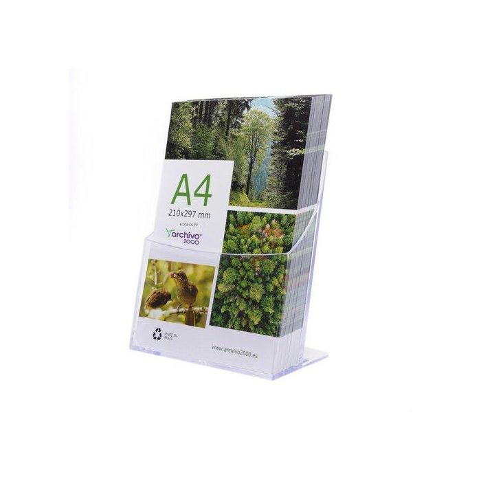 Archivo 2000 Portafolletos Sobremesa Premium DIN A4 Vertical, Espesor 3 mm (120x220x230 mm)