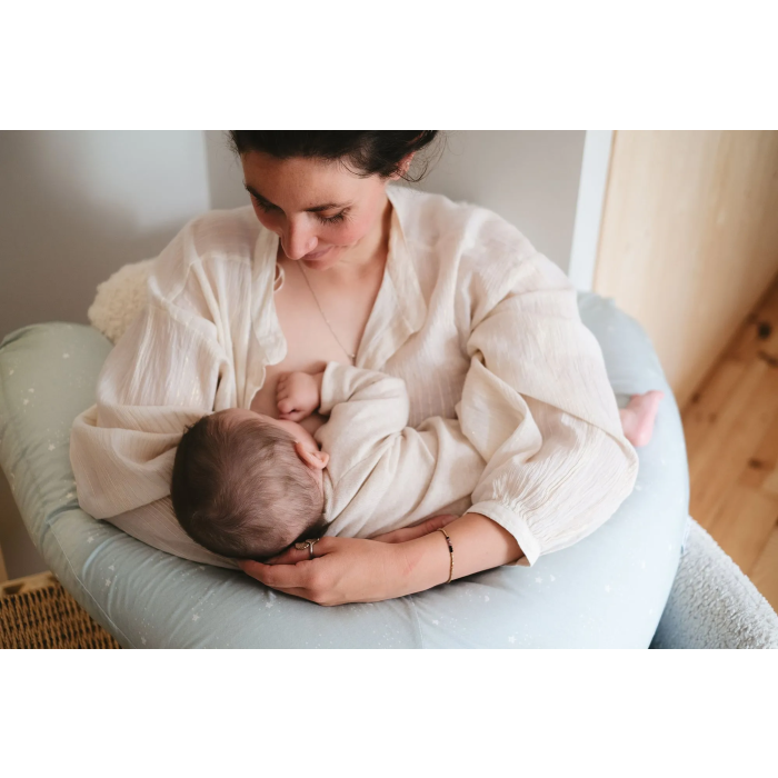 Tineo TIN3275052061614 Almohada de Maternidad de Algodón Verde Agua Estrellas