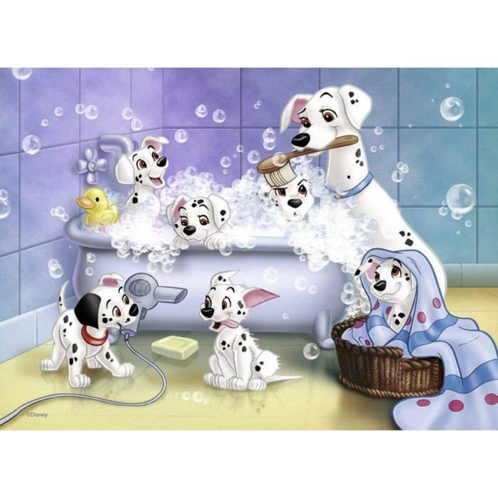 Nathan Puzzle Infantil Los 101 Dálmatas (Escena del Baño) 60 Piezas para Niños +6 Años | Multicolor 36x26 cm 1