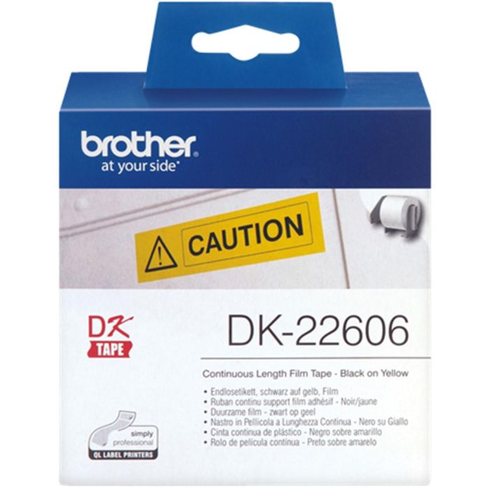 Brother DK22606 Etiquetas Cinta Continua Película Plástica Amarilla 62 mm x 15,24 m, Texto Negro, para Etiquetas Personalizadas 0 Brother DK22606 Etiquetas Cinta Continua Película Plástica Amarilla 62 mm x 15,24 m, Texto Negro, para Etiquetas Personalizadas 0