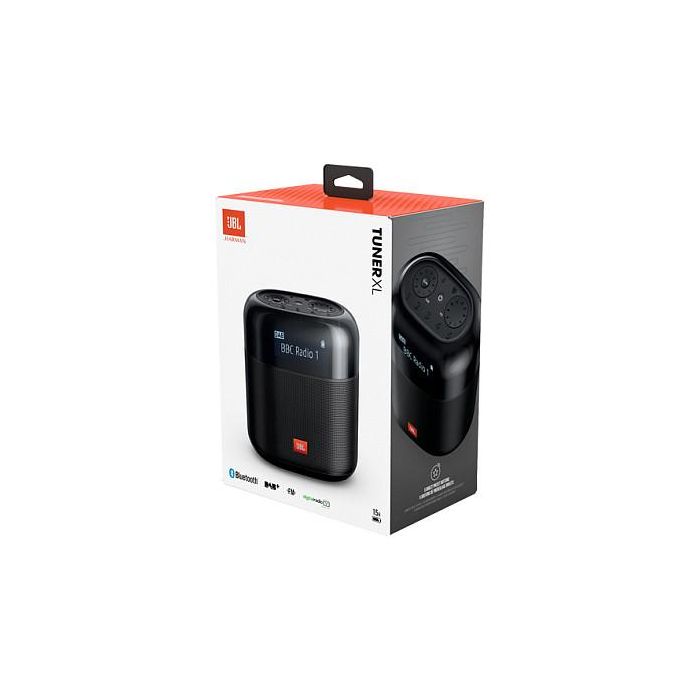 JBL Tuner XL Altavoz Portátil con Radio DAB+/FM, Bluetooth 4.2, Resistente al Agua IPX7, Batería 15h, Color Negro