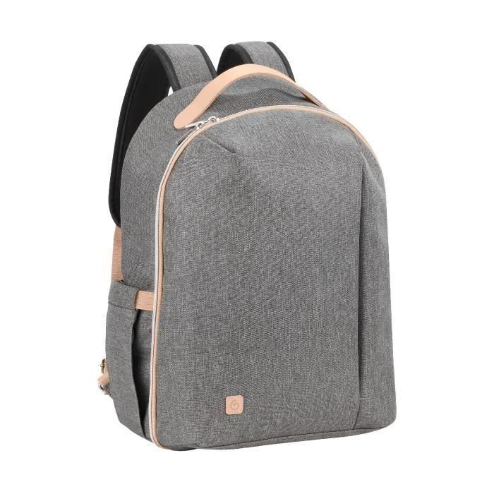 Mochila cambiador Babymoov Le Pyla, con gran bolsillo aislado - Cambiador incluido - Smokey