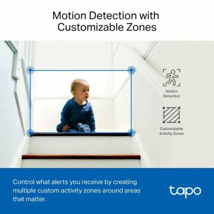 Tp - link Tapo TC72 Cámara Seguridad WiFi 360° 2K, Visión Nocturna, Detección IA, Alarma Luz/Sonido, Control Voz 21