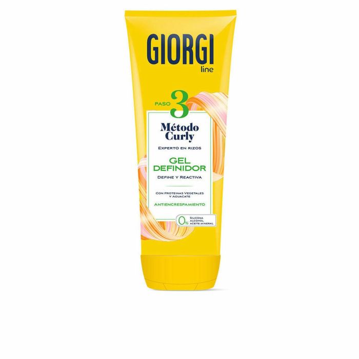 Giorgi Line Gel Definidor Método Curly para Rizos, Anti-frizz, Vegano, Con Proteínas y Aguacate, Sin Sulfatos ni Siliconas 250 ml