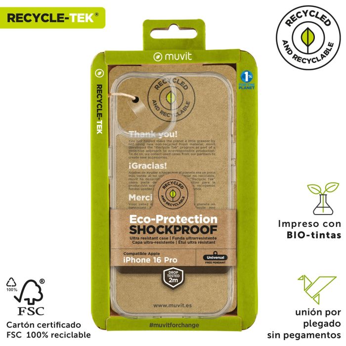 Muvit Funda Shockproof 2M para Apple iPhone - Protección contra caídas, material reciclado 2 Muvit Funda Shockproof 2M para Apple iPhone - Protección contra caídas, material reciclado 2