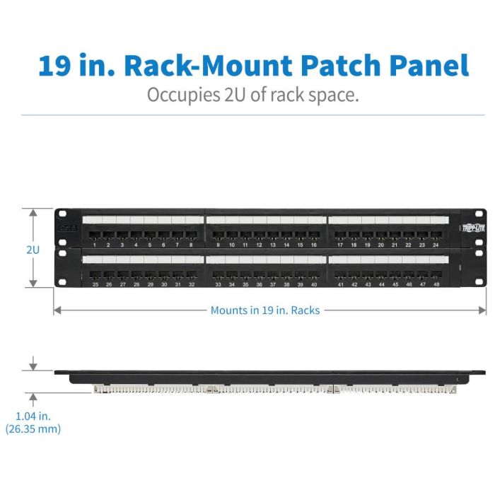 Patch Panel 48 Puertos UTP Categoría 6 Eaton N252-048 4 Patch Panel 48 Puertos UTP Categoría 6 Eaton N252-048 4
