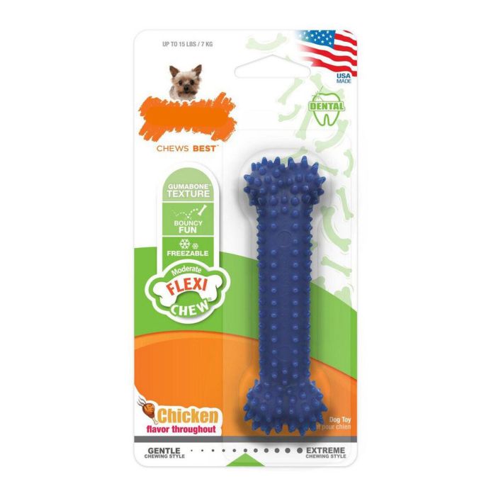 Nylabone Plaque Attacker S Mordedor Dental para Perros Limpia Dientes y Encías Reduce Placa y Sarro Sabor Pollo Azul Nylabone Plaque Attacker S Mordedor Dental para Perros Limpia Dientes y Encías Reduce Placa y Sarro Sabor Pollo Azul