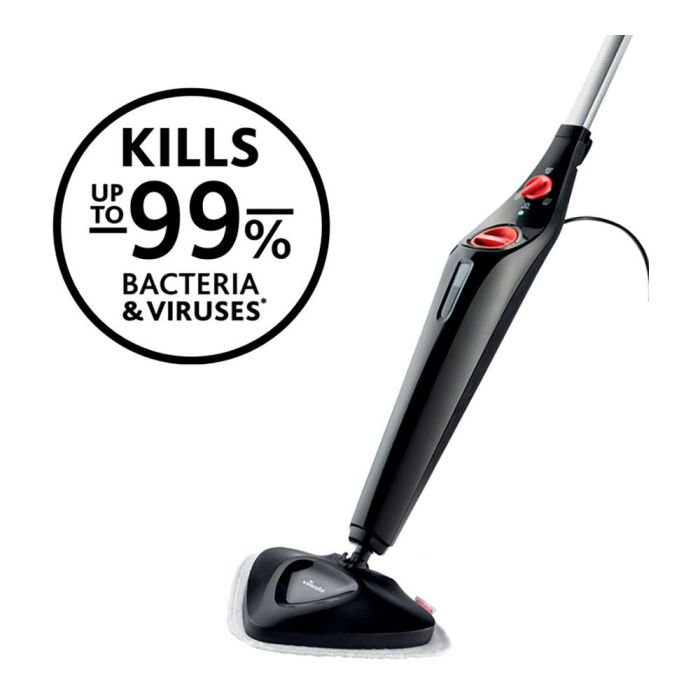 Vileda Mopa a vapor Steam Plus 168917 - Elimina el 99.9% de bacterias, sin químicos, calentamiento en 15 segundos