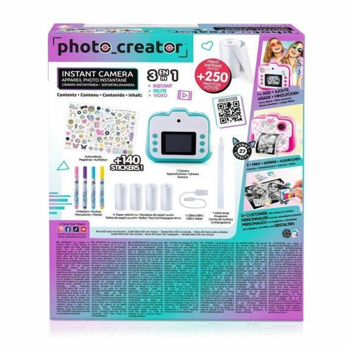 Canal Toys CLK 057/CTCLK057 - Cámara instantánea Creator para niños, impresión instantánea, color azul 4 Canal Toys CLK 057/CTCLK057 - Cámara instantánea Creator para niños, impresión instantánea, color azul 4