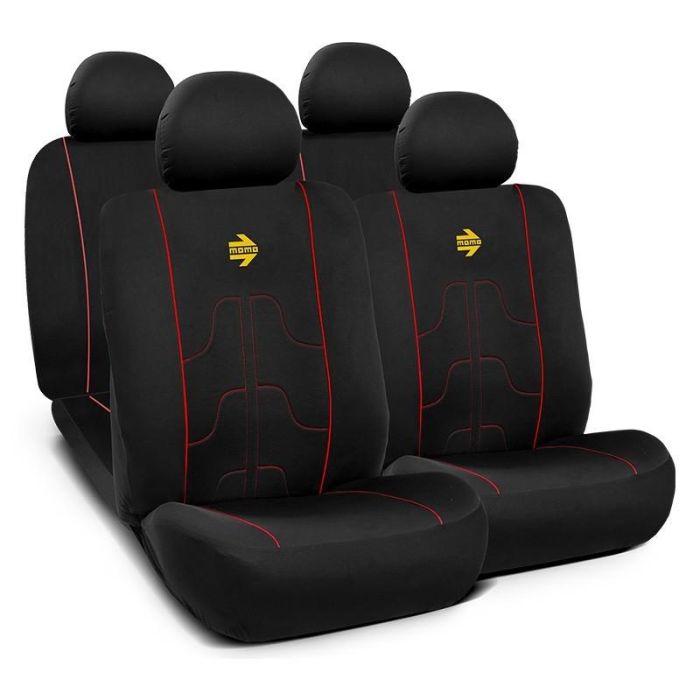 Set Completo Cubre Asientos Momo Coche 11 Piezas Negro Y Rojo MOMLSC021BR Set Completo Cubre Asientos Momo Coche 11 Piezas Negro Y Rojo MOMLSC021BR