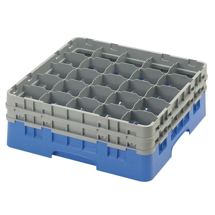 CAMBRO - 25S534-168 - Cesta de lavado 25 comp. 2 alturas - 8,7 cm Ø máx. - alt. máx. 14,9 cm - 50 x 50 x 18,4 cm - Azul
