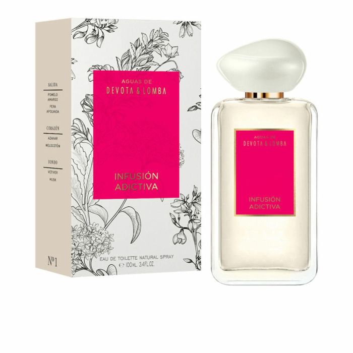 Devota & Lomba Infusión Adictiva Eau de Toilette Vaporizador 100ml para Mujer - Perfume Floral Frutal Musk - Pera, Jazmín, Vetiver Devota & Lomba Infusión Adictiva Eau de Toilette Vaporizador 100ml para Mujer - Perfume Floral Frutal Musk - Pera, Jazmín, Vetiver