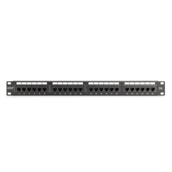 Digitus CAT 6 Patch Panel - Panel de Conexiones para Red Ethernet, Clase E 250 MHz, UL Certified, RJ45 Hembra Blindado, 1U, Color-codificado EIA/TIA 568B 4