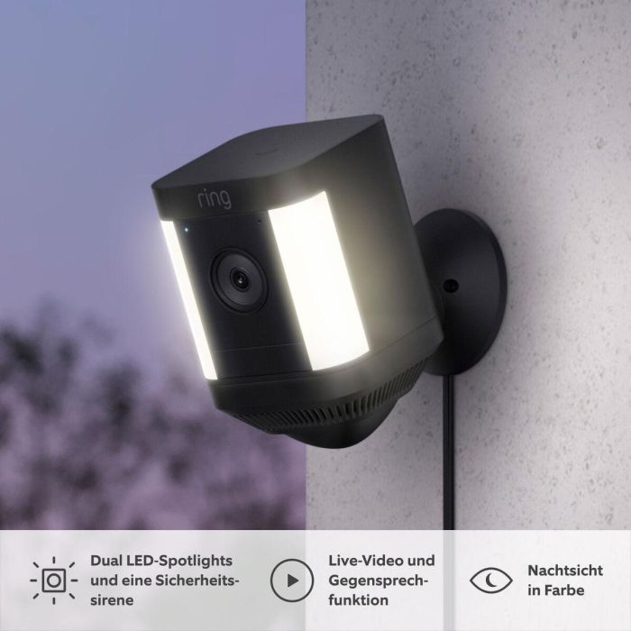 Ring RIN0840268988586 Cámara de vigilancia Spotlight Plus Enchufable Negra (UE) 8 Ring RIN0840268988586 Cámara de vigilancia Spotlight Plus Enchufable Negra (UE) 8