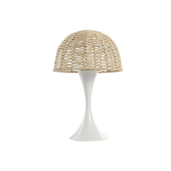DKD Home Decor Lámpara de Sobremesa Urban Seta Blanco Marrón Claro, Materiales Metal y Cuerda, para bombilla E27, 50W, 30x48x30 cm 1 DKD Home Decor Lámpara de Sobremesa Urban Seta Blanco Marrón Claro, Materiales Metal y Cuerda, para bombilla E27, 50W, 30x48x30 cm 1