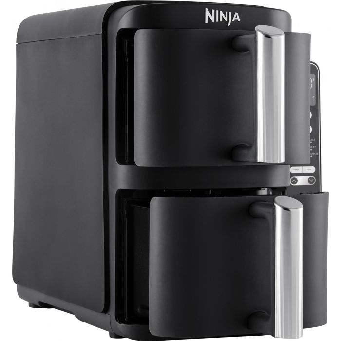 Ninja SL300EU Freidora de Aire Vertical Max 7,6L Doble Cajón 6 en 1 Air Fry, Asar, Hornear, Deshidratar, Recalentar, SYNC & MATCH 5