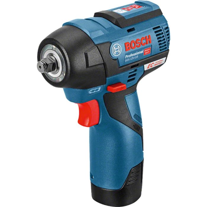 Bosch Professional 06019E0103 Llave de impacto GDS 12V-115 + 2 Baterías 3.0Ah + L-BOXX 3