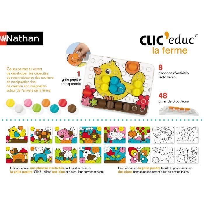 Nathan Clic'Educ La Granja - Juego Educativo Infantil para Aprender a Identificar y Asociar Colores con Peones y Temática de Granja 3 Nathan Clic'Educ La Granja - Juego Educativo Infantil para Aprender a Identificar y Asociar Colores con Peones y Temática de Granja 3