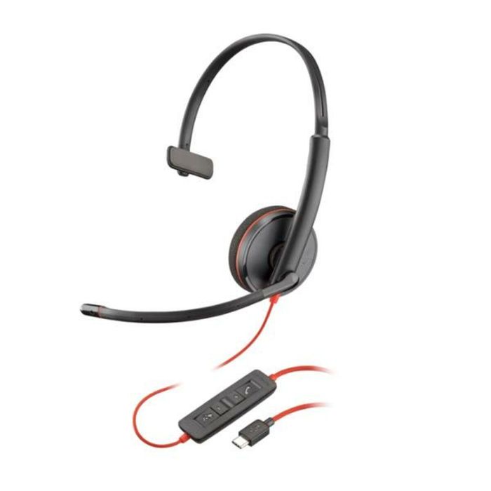 Poly Auriculares Blackwire C3210 Mono USB-C/A para Negocio/Uso Diario, Alámbrico, Negro (bulk schwarz)