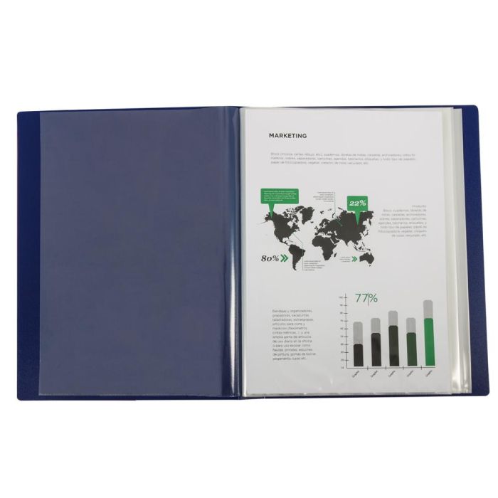 Carpeta Liderpapel Personaliza 31762 80 Fundas Polipropileno Din A4 Azul Lomo Personalizable 1