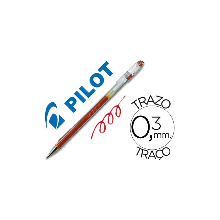 Boligrafo Pilot G-1 Rojo Tinta Gel 12 unidades