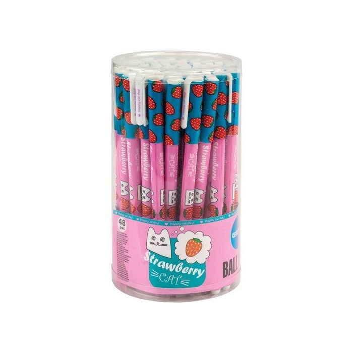 Boligrafo Centrum Strawberry Cat Bote De 48