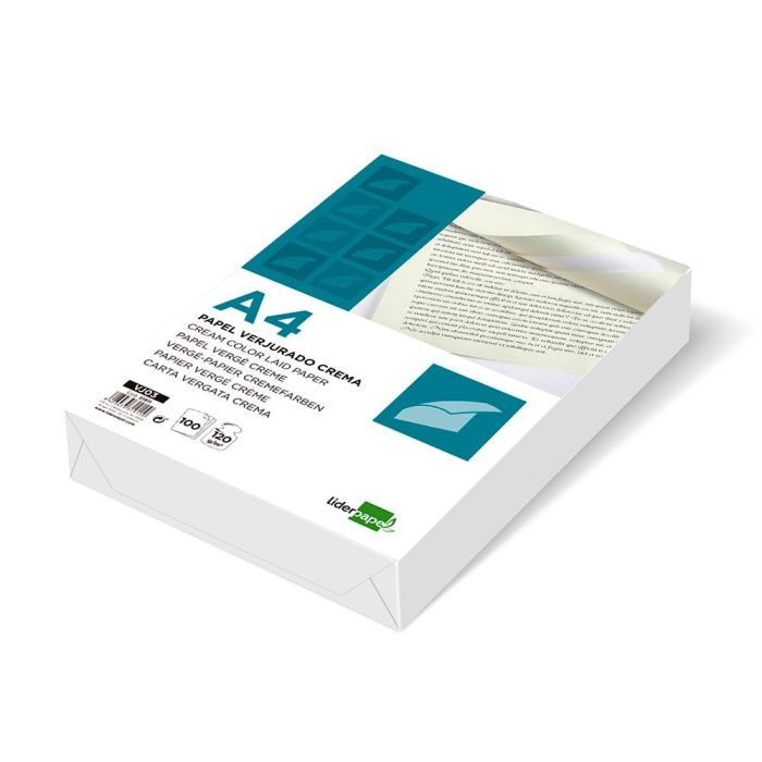 Papel Verjurado Liderpapel A4 120 gr-M2 Crema Paquete De 100 Hojas 1