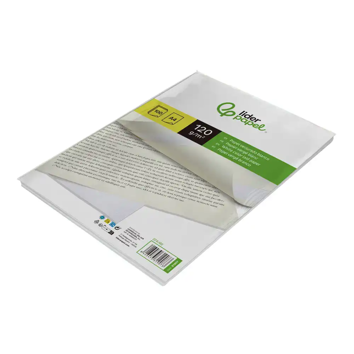 Liderpapel Papel Verjurado A4 120g/m² Blanco Paquete 100 Hojas 4 Liderpapel Papel Verjurado A4 120g/m² Blanco Paquete 100 Hojas 4