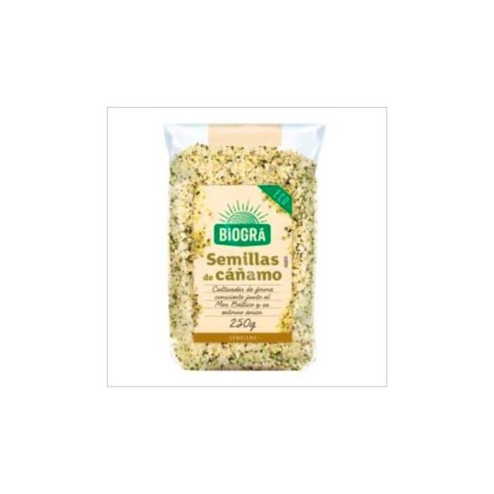 BIOGRA Semillas de Cáñamo Peladas 250g Bio, fuente natural de proteína vegetal y minerales
