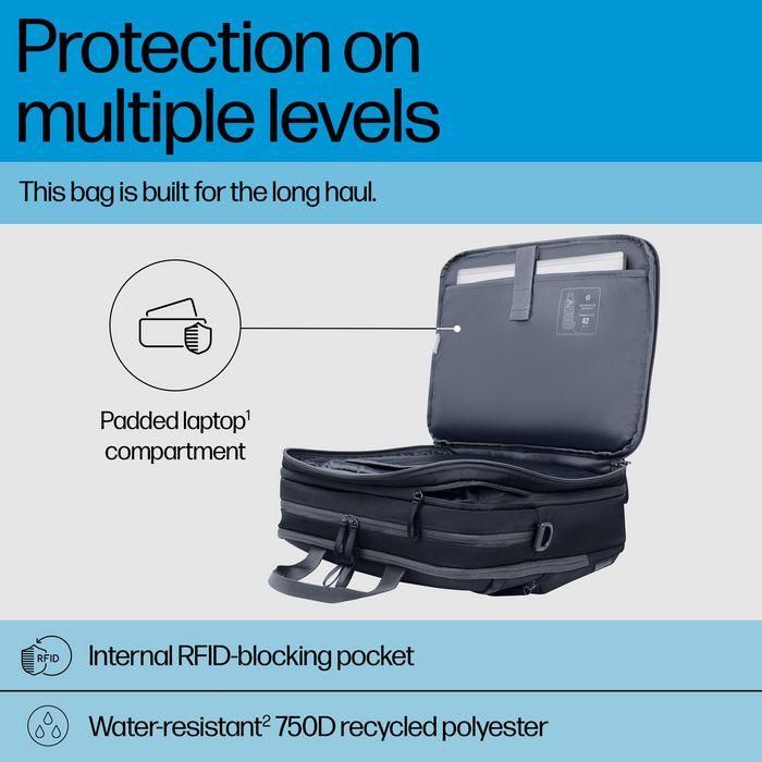 HP Travel Plus 22L Mochila para Portátil de 16 Pulgadas - Compañero de Viaje con Múltiples Compartimentos 7