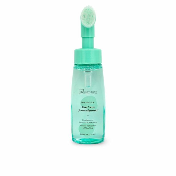 Idc Institute ALOE VERA Foam Cleanser 240 ml - Limpiador Facial en Espuma Calmante y Refrescante para Todo Tipo de Pieles