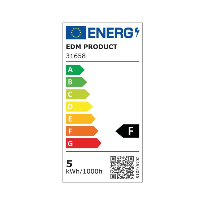 Downlight led empotrable cuadrado 5w 3200k luz calida color cromo 9x9cm edm 1