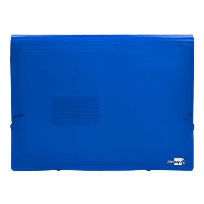 Liderpapel Carpeta Clasificador Fuelle 32112 Polipropileno DIN A4 Azul Transparente 13 Departamentos 1