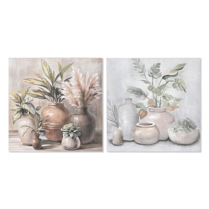 Cuadro Cottage DKD Home Decor Marron Gris 3.7 x 80 x 80 cm (2 Unidades) Cuadro Cottage DKD Home Decor Marron Gris 3.7 x 80 x 80 cm (2 Unidades)