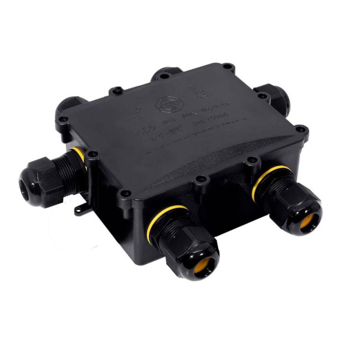 Solera Caja de empalmes aérea para exterior estanca con 6 prensaestopas IP68 Black Series BK-6P