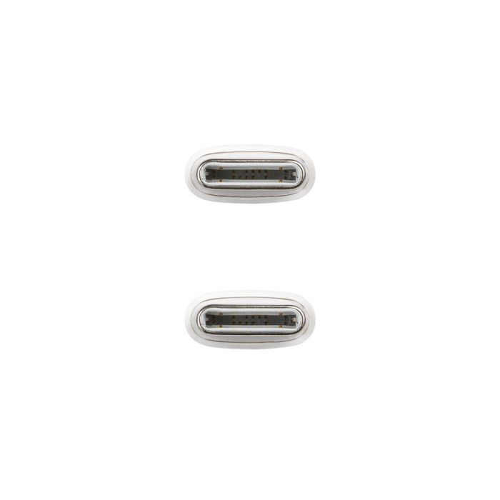 NANO CABLE 10.01.6001-CO Cable USB-C 2.0 Macho a USB-C 2.0 Macho 3A 60W Blanco 1 Metro 3