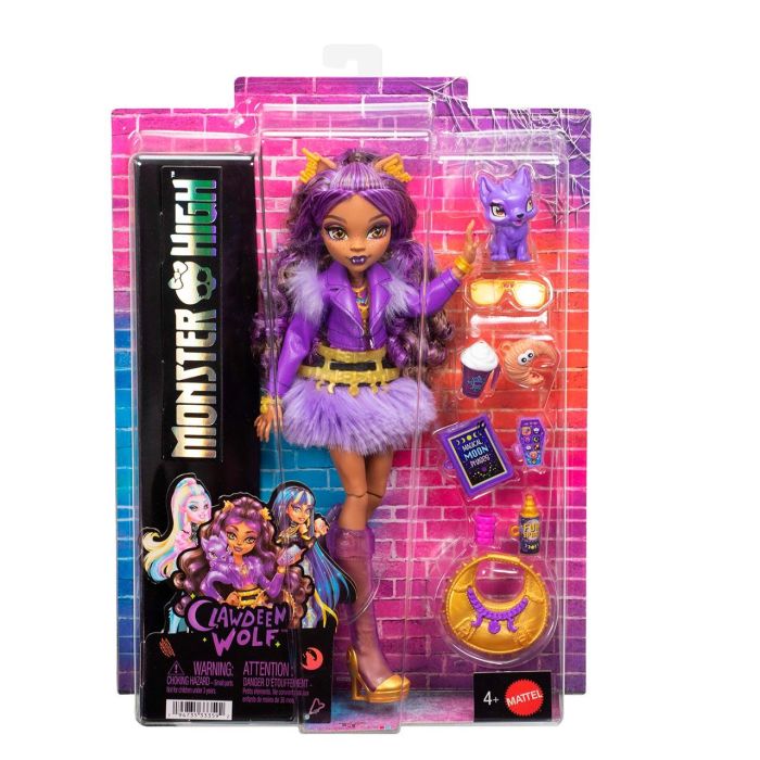 Mattel Muñeca Monster High Clawdeen Wolf Jhk30 con 7 Accesorios y Lobo Crescent +4 Años 5