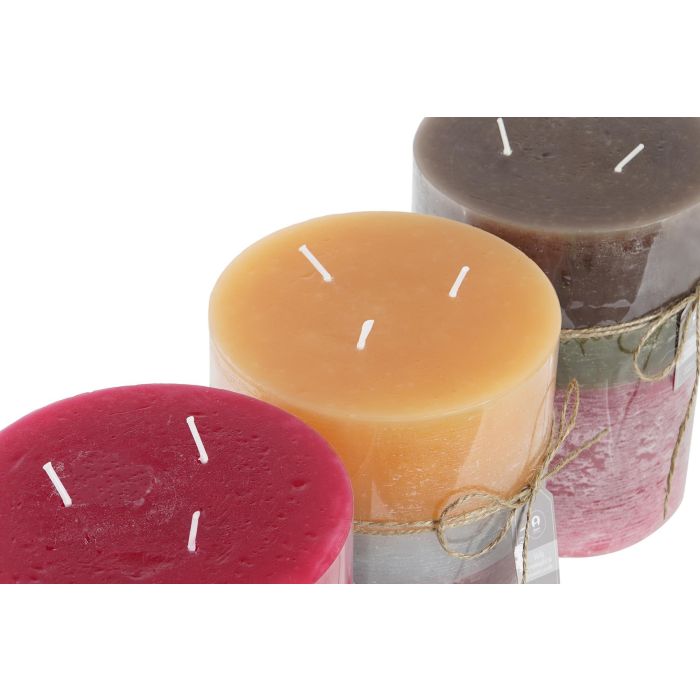 DKD Home Decor Vela Basicos Marron Verde 14.5 x 20 x 14.5 cm (3 Unidades) 155h 2