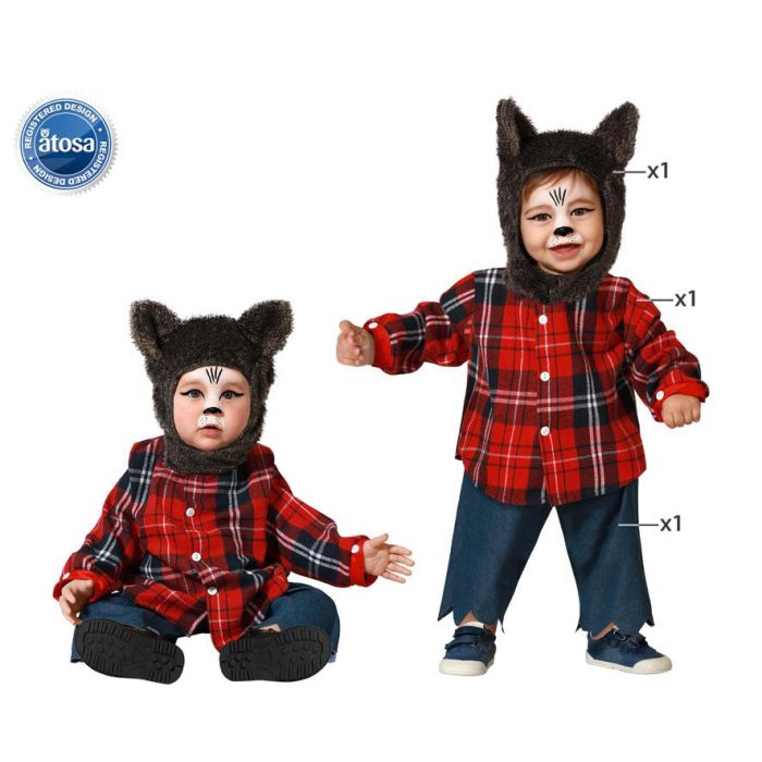 Disfraz de Poliéster Hombre Lobo Halloween Rojo para Bebé Niño 6-12 Meses - Set Completo con Cabeza, Camisa y Pantalón Disfraz de Poliéster Hombre Lobo Halloween Rojo para Bebé Niño 6-12 Meses - Set Completo con Cabeza, Camisa y Pantalón