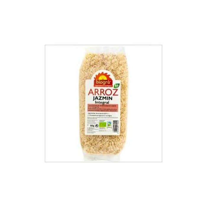 BIOGRA Arroz Jazmín Integral 500g - Vegano, Sin Gluten y Lactosa